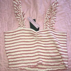 scrunched crop top, UNWORN (TAGS STILL ON)